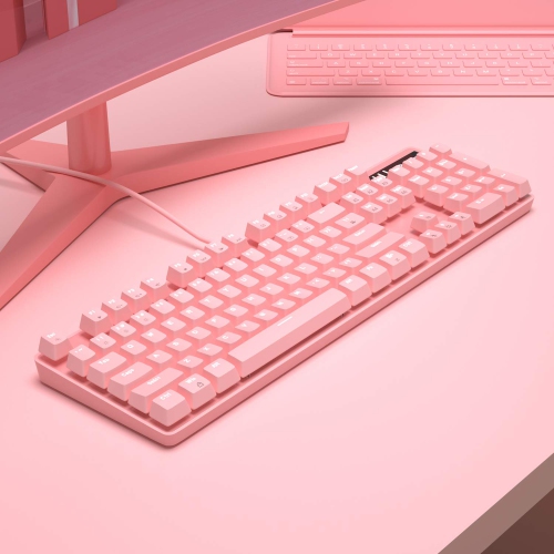 Pink Gaming Keyboard USB Wired Keyboard,MageGee New Mechanical Storm Adjustable Backlight Keyboard Splash-Proof Ideal for PC