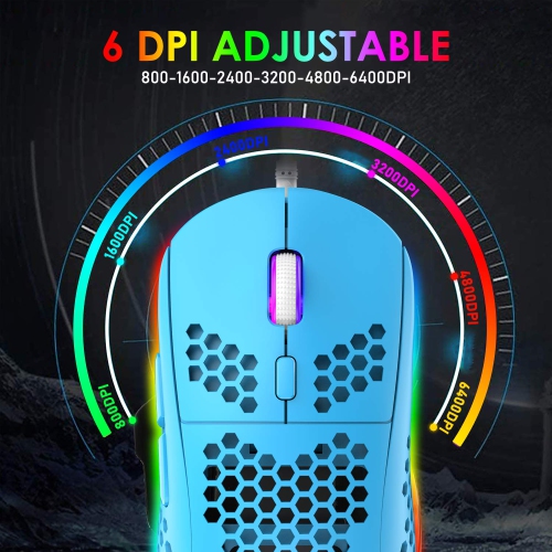 Gaming Keyboard and Mouse Combo,88 Keys Compact Rainbow Backlit Mechanical Feel Keyboard,RGB Backlit 6400 DPI Lightweight Ga