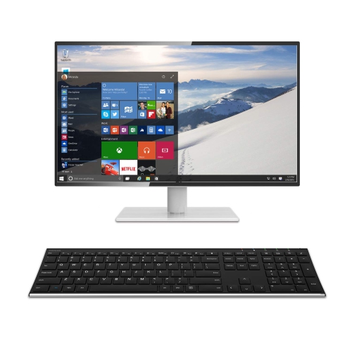 Arteck 2.4G Wireless Keyboard Stainless Steel Ultra Slim Full Size Keyboard with Numeric Keypad for Computer/Desktop/ PC/Lap