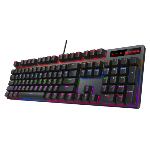 RAPOO V500PRO Mechanical Gaming Keyboard, RGB LED Rainbow Backlit Wired Keyboard with Blue Switches for Windows Gaming PC (1