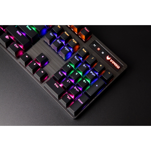 RAPOO V500PRO Mechanical Gaming Keyboard, RGB LED Rainbow Backlit Wired Keyboard with Blue Switches for Windows Gaming PC (1
