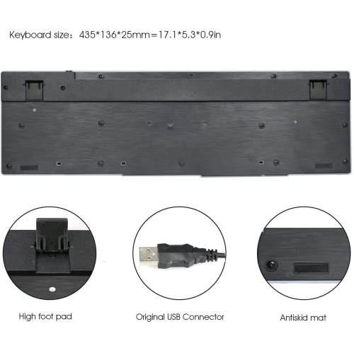 Rii RGB Wired Gaming Keyboard,Rainbow Mixed Backlit Keyboard for PC,Laptop, Gaming,Home Office