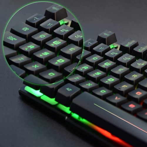 Rii RGB Wired Gaming Keyboard,Rainbow Mixed Backlit Keyboard for PC,Laptop, Gaming,Home Office