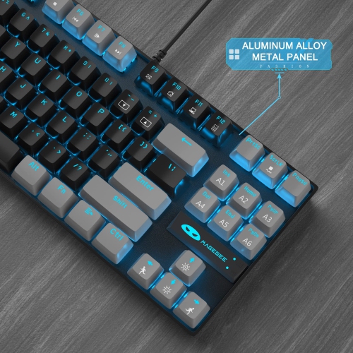 75% Mechanical Gaming Keyboard with Red Switch, MageGee LED Blue Backlit Keyboard, 87 Keys Compact TKL Wired Computer Keyboa