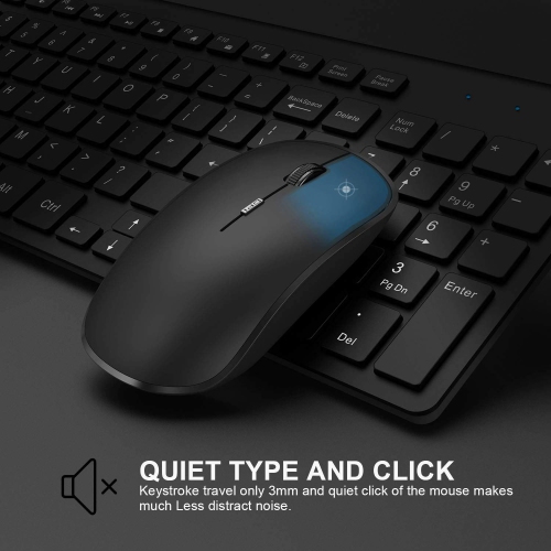 Rechargeable Wireless Keyboard Mouse, Compact Slim Wireless Keyboard and Mouse Combo, Sleek Design and High Precision 2400 D