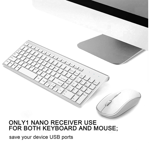 Wireless Keyboard and Mouse Combo,JOYACCESS USB Slim Wireless Keyboard Mouse with Numeric Keypad Compatible with iMac Mac PC