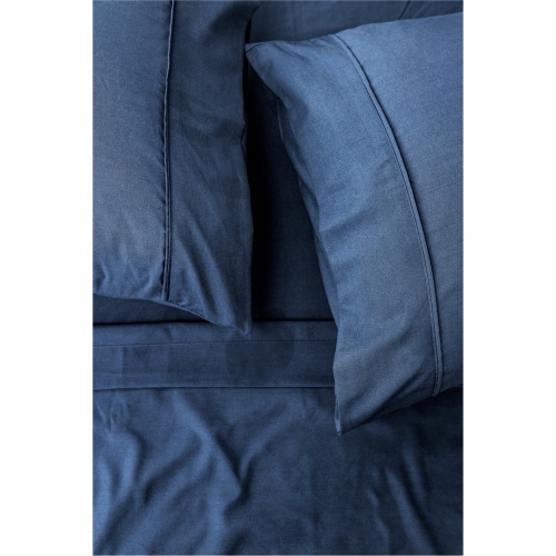DB CHEZ VOUS  - Microfiber Sheet Set, Hypoallergenic, King Size In Blue