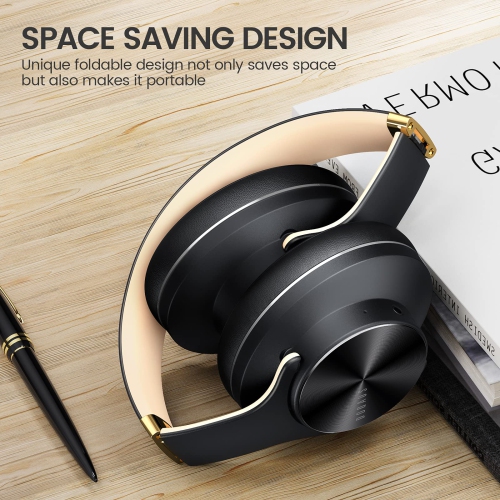 Casque d’écoute sans fil DOQAUS, 52 casque d’écoute Bluetooth Playtime avec 3 modes d’égalisation, casque d’écoute stéréo Hi-Fi avec instruments de