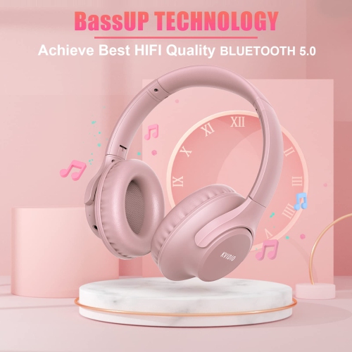 Bluetooth Headphones Over Ear, 55 Hours Playtime Wireless Headphones with Microphone,Foldable Lightweight Headset with Deep Bass,HiFi Stereo Sound