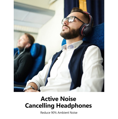 Noise Cancelling Bluetooth Over Ear Headphones, ANC Headphones CVC 8.0 Clear Call for Online School Home Office, Voice Assis