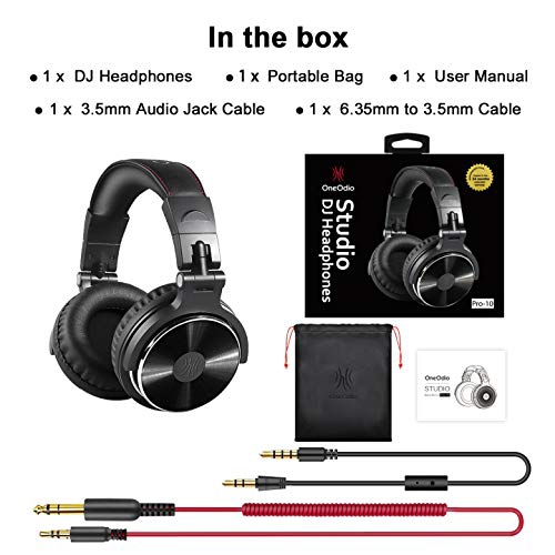 OneOdio Adapter-Free Closed Back Over Ear DJ Stereo Monitor Headphones, Professional Studio Monitor & Mixing, Telescopic Arm