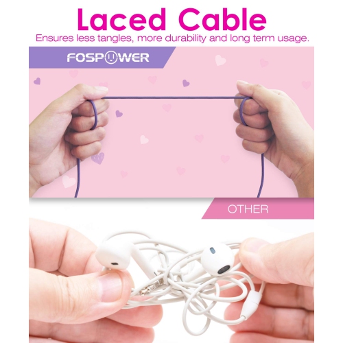 FosPower Kids Headphones with LED Light Up Cat Ears 3.5mm On Ear Audio Headphones for Kids with Laced Tangle Free Cable (Max