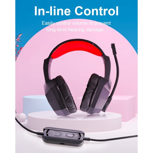 Gaming Headset for PS5 PS4 PC Xbox one Noise Cancelling Over Ear Headphones with Mic RGB Light,Bass Surroundfor Xbox Series X/S, for Mac for Phone