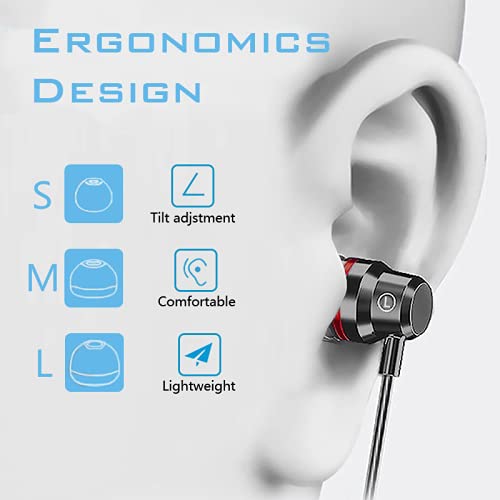 3 Pack Wired Earbuds, in-Ear Headphones with Microphone and Volume Control, Noise Isolating Lightweight Earphones, 3.5mm Jac