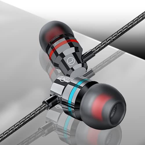 3 Pack Wired Earbuds, in-Ear Headphones with Microphone and Volume Control, Noise Isolating Lightweight Earphones, 3.5mm Jac