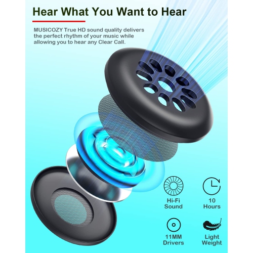 MUSICOZY Sleep Headphones Bluetooth Headband Wireless Music Headband Headphones, Sports Sleeping Headphones Sleep Earbuds wi