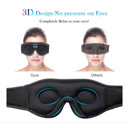 MUSICOZY Sleep Headphones Bluetooth Serre-tête Sleeping Travel Écouteurs Eye Mask for Women Men unisexe, masque musical sans fil micro intégré,