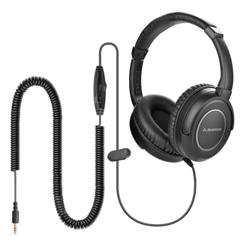 Casque d'écoute à cordon enroulé long pour téléviseur, câble à portée étendue de 16,4 pi/5M m, casque d'écoute, sortie audio 3,5&nbsp;mm, écouteurs s