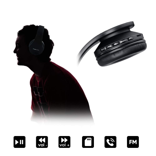 Wireless Bluetooth Over-Ear Stereo Foldable Headphones, Wired Headsets Noise Cancelling with Built-in Microphone for iPhone, Samsung, LG, iPad