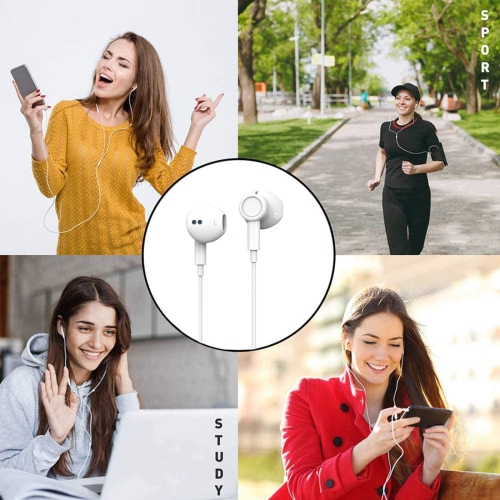 Hi-Res Extra Bass Earbuds Noise Isolating in-Ear Headphones Wired Earbuds with Microphone for iPhone, iPad, MP3, Huawei, Sam