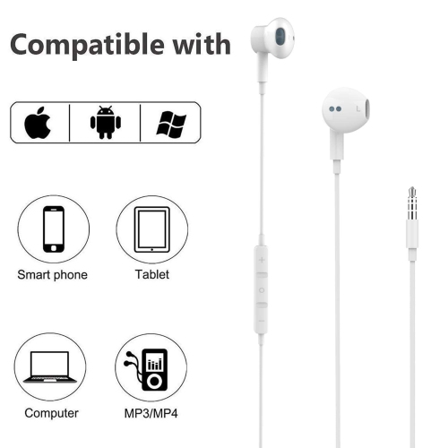 Hi-Res Extra Bass Earbuds Noise Isolating in-Ear Headphones Wired Earbuds with Microphone for iPhone, iPad, MP3, Huawei, Sam