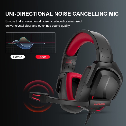 Gaming Headset for PS5 PS4 Nintendo Switch PC Laptop, 7.1 Stereo Surround Sound, Noise Isolation Over Ear Gaming Headphone w