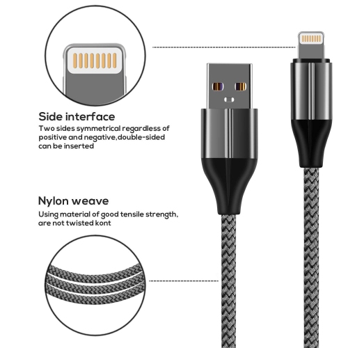 iPhone Charger Cable, MFi Certified 10 Feet Nylon Braided Lightning Cable, iPhone Charging Cord USB Cable