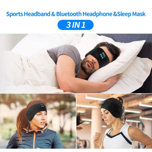 Sleep Headphones Bluetooth Sports Headband, Wireless Music Headband Handsfree Sleep Headphones - Soft Knit Headset,100% Wash