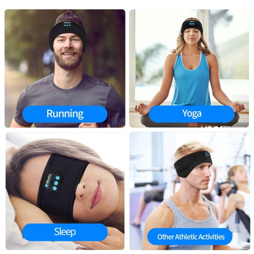 Sleep Headphones Bluetooth Sports Headband, Wireless Music Headband Handsfree Sleep Headphones - Soft Knit Headset,100% Wash
