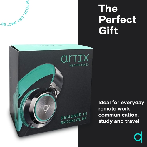 Artix CL750 Wired Headphones with Microphone and Volume Control, On Ear Stereo Noise Isolating Head Phones Corded with Adjus