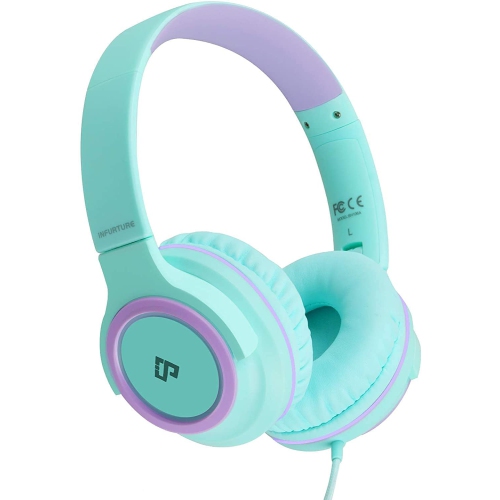 Kids Headphones with MIC INFURTURE CH1,Wired Headphones for Kids with 94dB Volume Limited for Boys Girls, Adjustable Headban