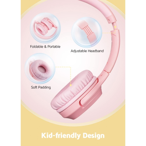 KLYLOP Wireless Headphones for Kids, Bluetooth 5.0 Kids Headphones with MIC, USB-C, 60H Playtime, Stereo Sound, 85/94dB Volu