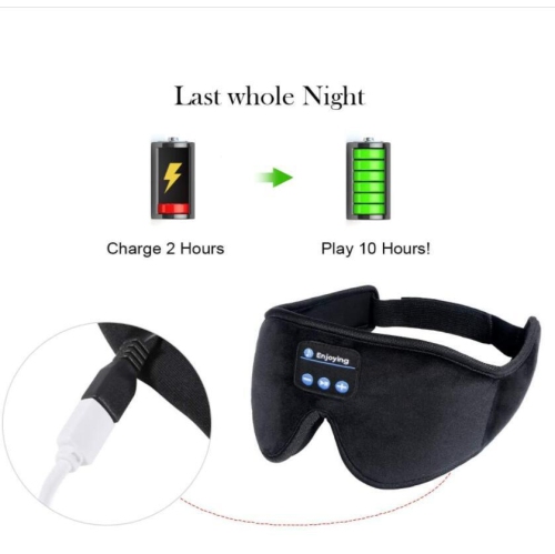 Bluetooth 5.0 Sleep Headphones Eye Mask for Sleeping, 3D Ergonomic Design Wireless Music Sleep Mask with Stereo Sound, Mic, Noise Reduction,