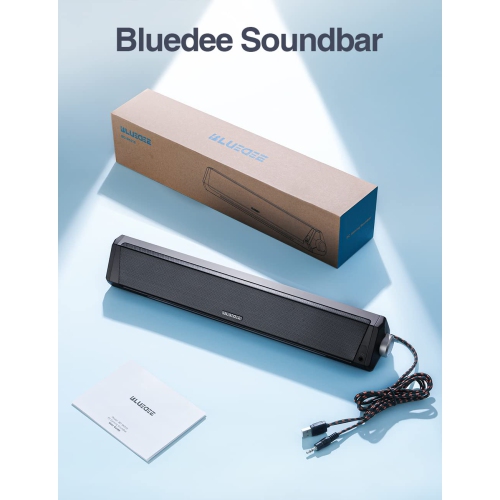 Computer Speakers, Dynamic RGB Computer Sound Bar, HiFi Stereo Bluetooth 5.0 & 3.5mm Aux-in Connection, USB Powered Computer