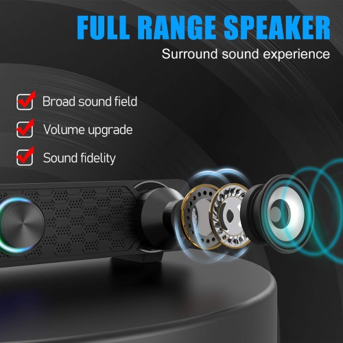 PC Speakers,Smalody Computer Gaming Speaker Cool Led/Volume Control Powered by USB, Stereo PC Laptop Desktop Loudspeaker