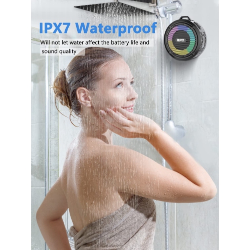 Portable Bluetooth Speaker, IPX7 Waterproof Bluetooth Shower Speaker, 8W Output True Wireless Stereo, Enhanced Bass, HD Sound, Mini Speaker 2000mAh