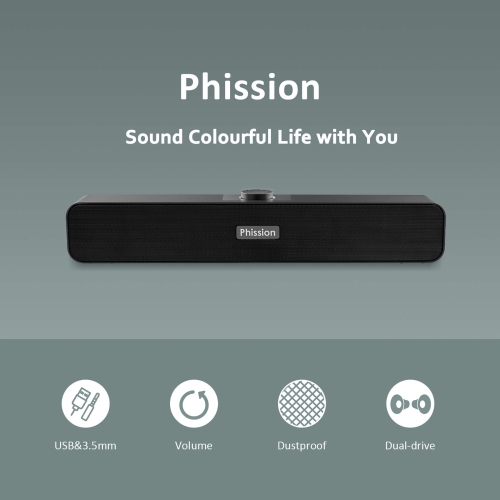 Computer Speakers, MARBOO Speakers 6w with 2 Diaphragm USB Powered Speaker, 2.0 Stereo Speaker for Laptop Desktop PC Cellpho