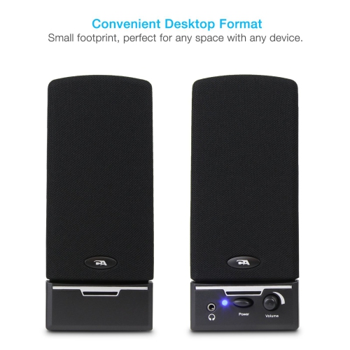 Cyber Acoustics 4 Watt 2.0 Computer Speaker System- Black