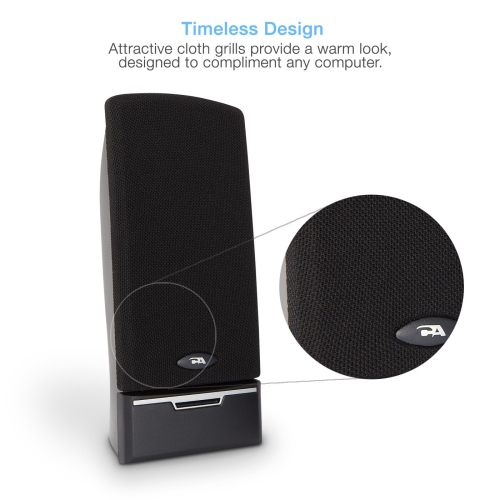 Cyber Acoustics 4 Watt 2.0 Computer Speaker System- Black