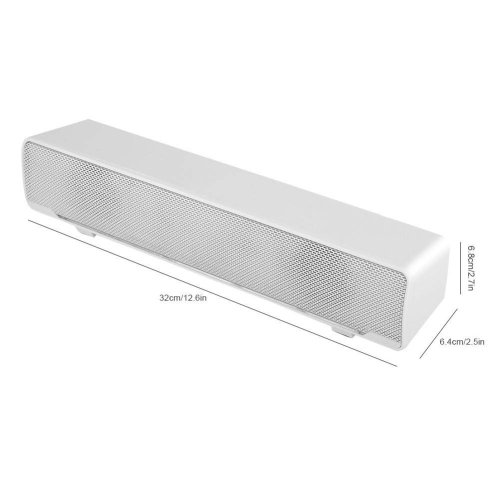 Barre de son pour PC, haut-parleur d’ordinateur USB avec fil avec prise auxiliaire 3,5 mm, haut-parleur d’extrêmes graves stéréo portatif pour