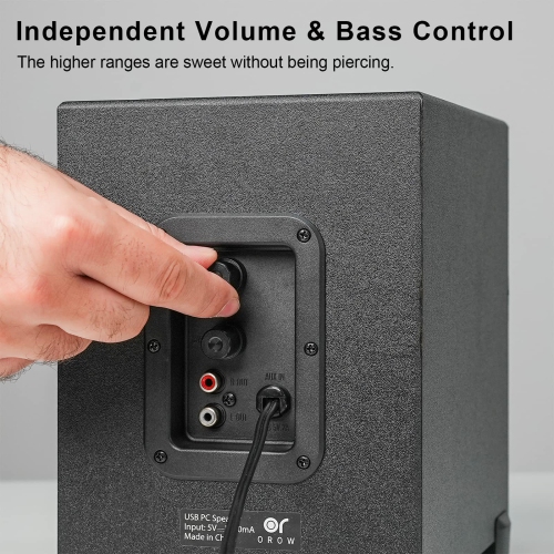 OROW – nouveau système de haut-parleurs multimédias USB 2.1 avec haut-parleur d’extrêmes graves, haut-parleurs d’ordinateur 16 W, basses puissantes,