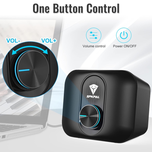 SPKPAL 2.1 Compact Computer Speaker with Subwoofer,11W USB-Powered Stereo Multimedia Subwoofer Speaker System with 3.5mm Aux