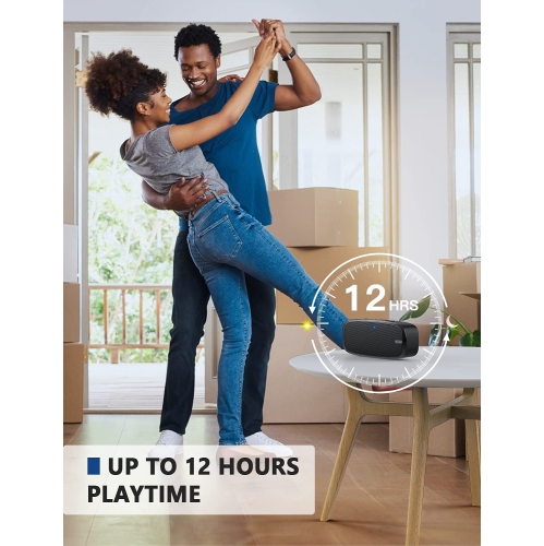 LENRUE Bluetooth Speaker, Wireless Portable Speaker with Loud Stereo Sound, Rich Bass, 12-Hour Playtime, Built-in Mic. Perfe