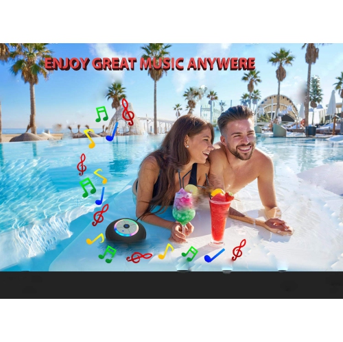 Waterproof Bluetooth Speaker With Color Changing RGB Light's With On/Off Switch, Waterproof/Water Resistent Wirless Shower S