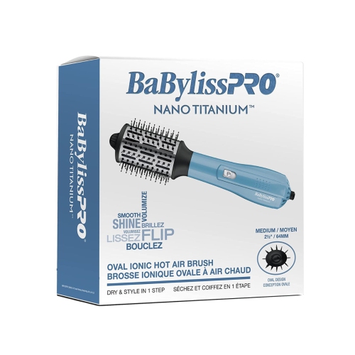 BaBylissPRO Nano Titanium Oval Ionic Hot Air Brush, 2.5"