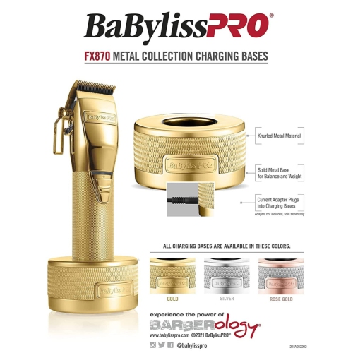 BaBylissPRO Metal Clipper Gold Charging Base for FX870 Clipper