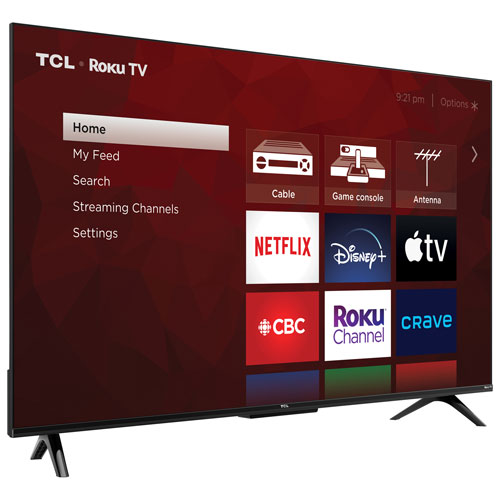 Téléviseur intelligent Roku DEL éclairage direct UHD 4K de 43 po série 4 de TCL - 2022
