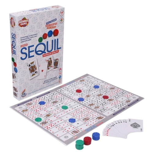 Sequil Board Game Strategy Family Card Table Game for Adults and Kids an Exciting Game of Logic & Strategy