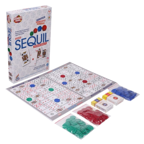 Sequil Board Game Strategy Family Card Table Game for Adults and Kids an Exciting Game of Logic & Strategy