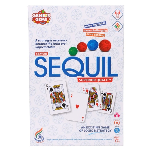 Sequil Board Game Strategy Family Card Table Game for Adults and Kids an Exciting Game of Logic & Strategy